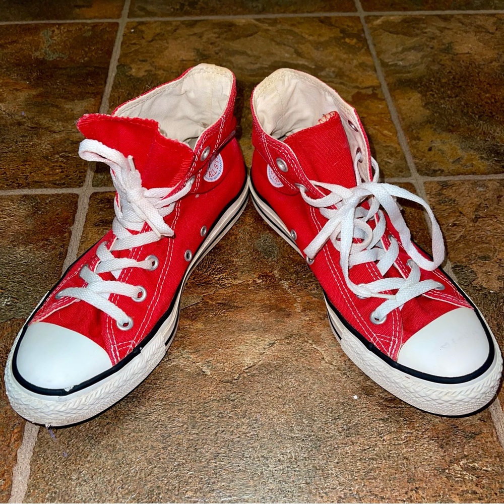 *Barely Worn* Red Converse Chuck Taylor All Star High Tops - Retails $65